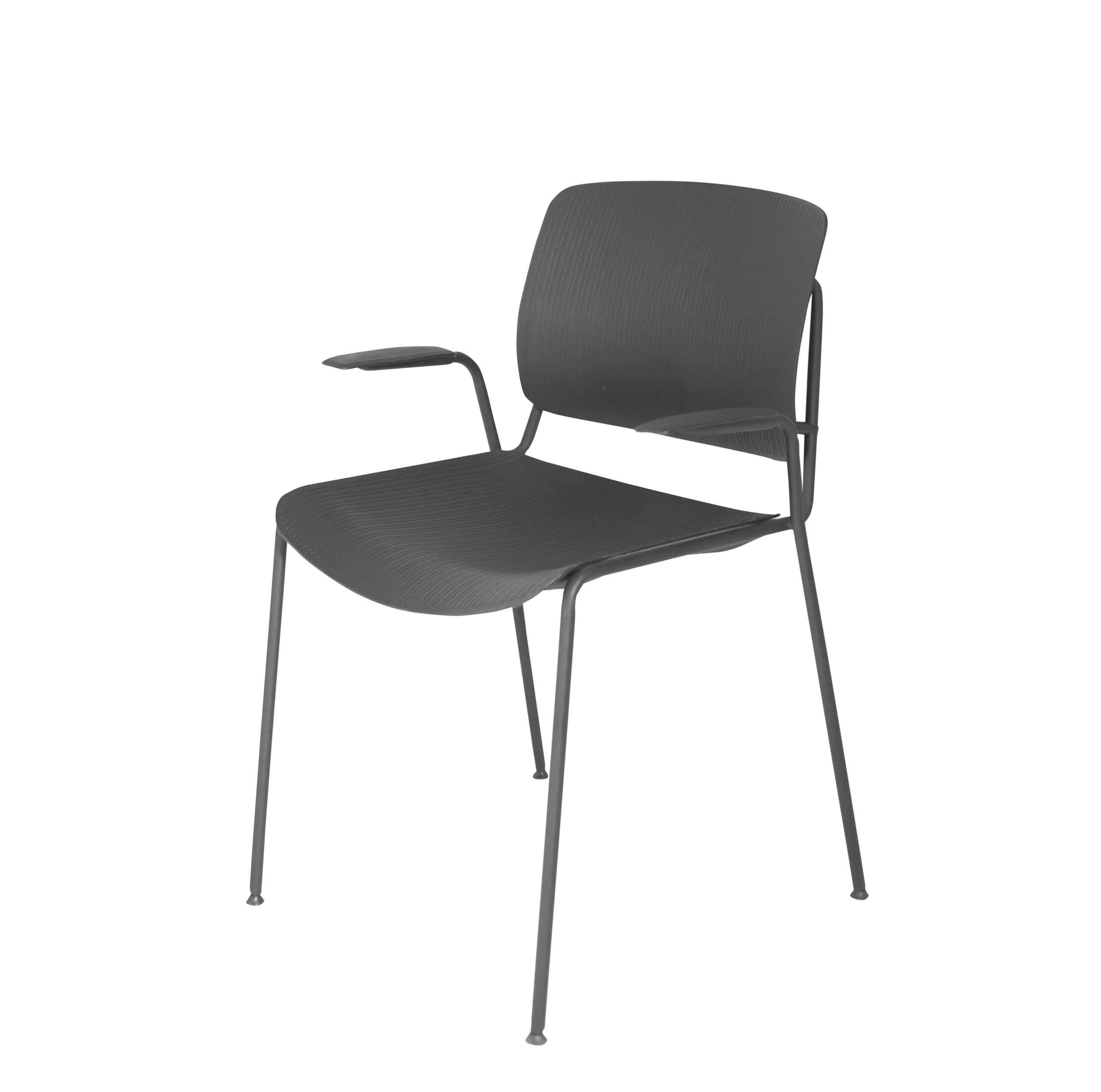 Bijzetstoel Serie 037, zwart frame, zwart zitting en rugleuning, VPE5