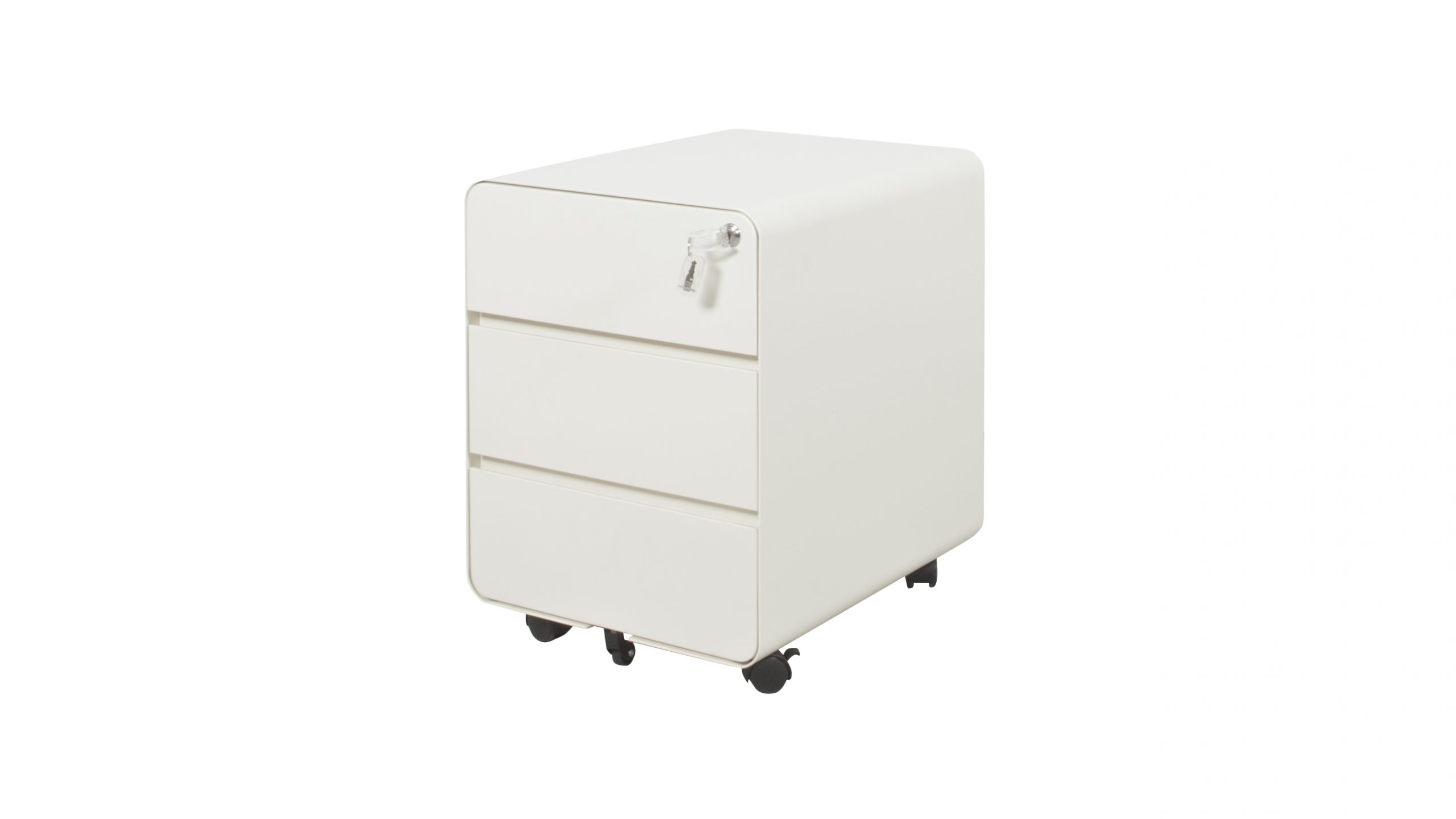 Claudius Basic Rond ladeblok met ronde hoeken, 3 lades, 40 x 50 x 53,5 cm (bxdxh), wit