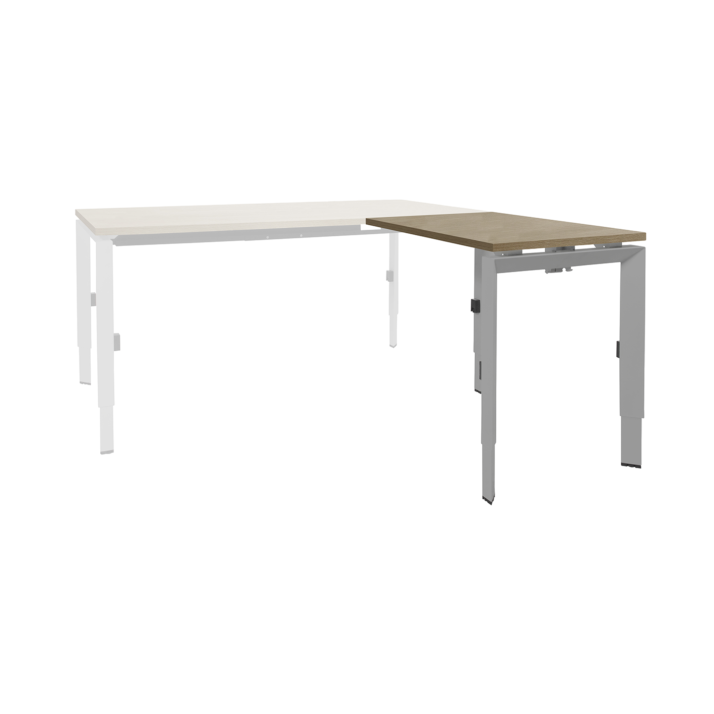 Linesto N3 aanbouw HI ZZ 120 x 60 cm Havanna, 25 mm - aluminium