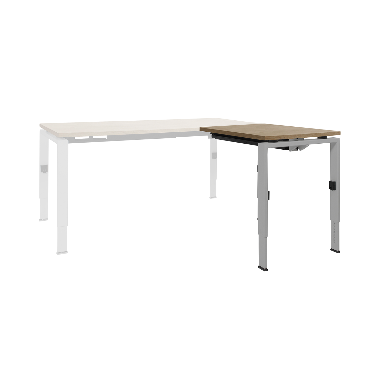 Linesto N4 aanbouw HI ZZ 120 x 60 cm Havanna, 25 mm - aluminium