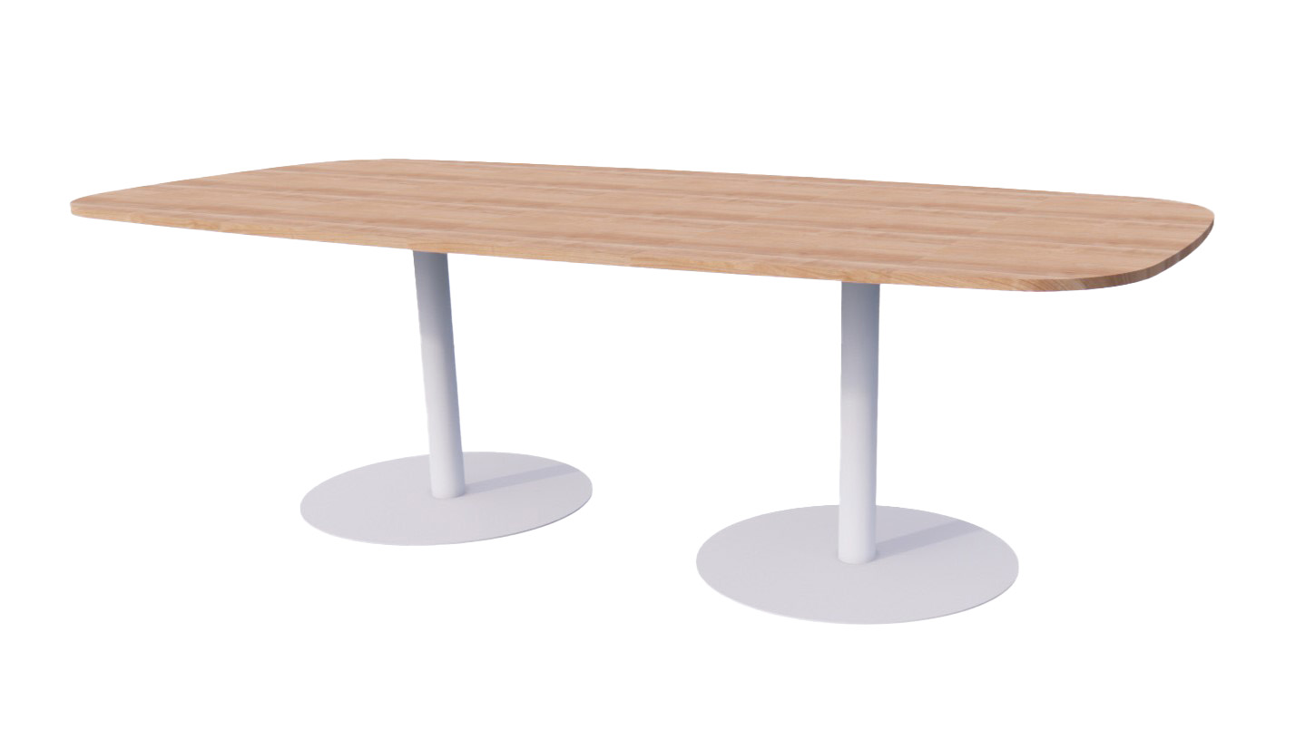 Linesto vergadertafel VH 240 x 120 cm Deens ovaal, Havanna, 25 mm - aluminium