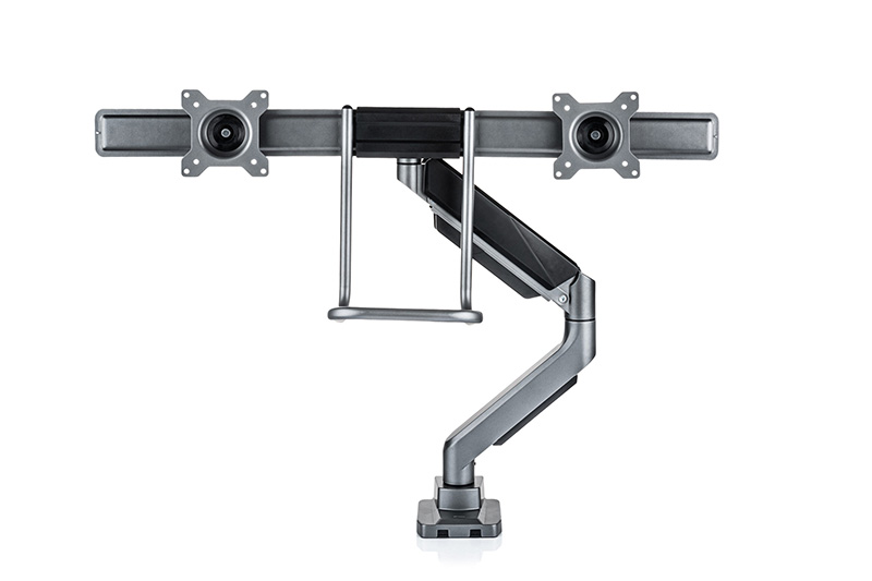 SWG monitorarm dubbel, zwart